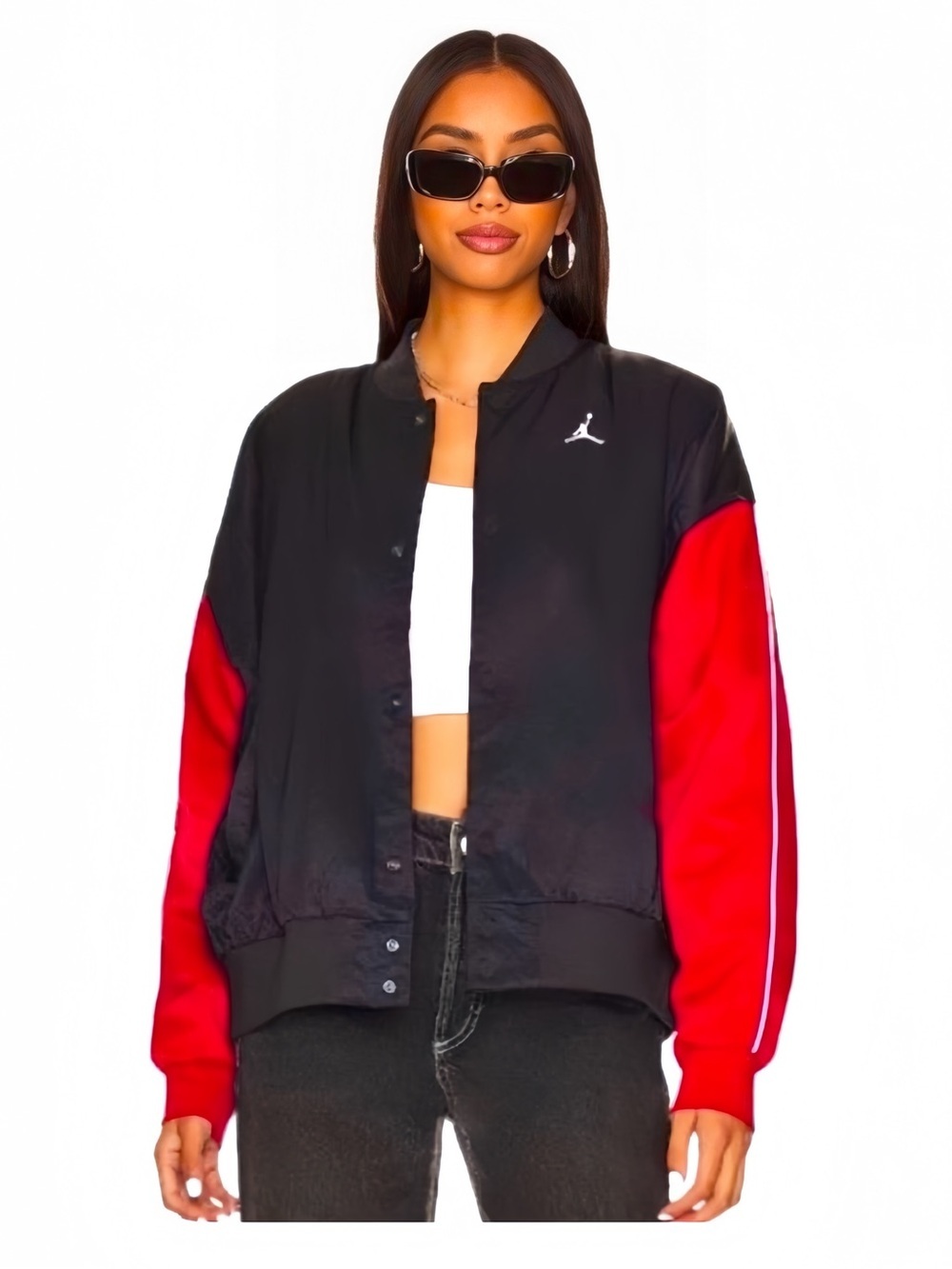Jordan WMNS Jordan Flight Renegade Jacket NWT Black/red SZ L